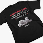 Thanks For Loving Her And Us - Dog Personalized Custom Unisex T-shirt, Premium T-shirt, Hoodie - Father's Day, Gift For Dad, Dog Lovers, Pet Owners
