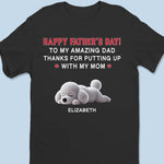 Thanks For Loving Her And Us - Dog Personalized Custom Unisex T-shirt, Premium T-shirt, Hoodie - Father's Day, Gift For Dad, Dog Lovers, Pet Owners