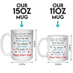 Happiness Has Four Paws - Dog Personalized Custom Mug - Father's Day, Gift For Pet Owners, Pet Lovers