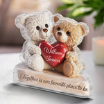Love Cuddled Up In One Hug - Couple Personalized Custom Acrylic Plaque Custom Shape - Gift For Couple