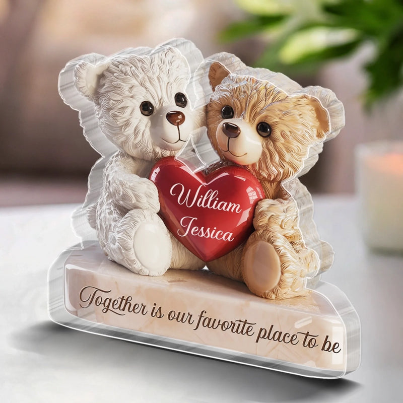 Love Cuddled Up In One Hug - Couple Personalized Custom Acrylic Plaque Custom Shape - Gift For Couple