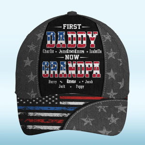 Premier papa, maintenant grand-père - Casquette personnalisée familiale, casquette classique à imprimé intégral - Fête des pères, cadeau pour papa, grand-père