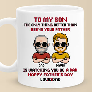 Tasse personnalisée Père Fils Équipe Pour Toujours - Fête des Pères, Cadeau pour Fils