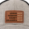 The Man, The Myth, The Generational Icon - Family Personalized Custom Leather Patch Hat - Father's Day, Gift For Dad, Grandpa
