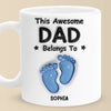 Walking Through Life With Dad - Family Personalized Custom 3D Inflated Effect Printed Mug - Father's Day, Gift For Dad, Grandpa
