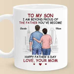 Mon fils, mon héros, leur père - Mug personnalisé familial - Fête des pères, cadeau pour fils