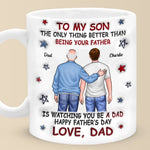 From My Arms To Theirs - Family Personalized Custom 3D Inflated Effect Printed Mug - Father's Day, Gift For Son