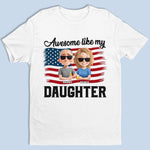 Dad, Powered By Daughter - Family Personalized Custom Unisex T-shirt, Premium T-shirt, Hoodie -  Father's Day, Gift For Dad, Daughter