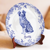 Whispers Of Love In Blue - Dog Personalized Custom Ceramic Plate - Father's Day, Gift For Pet Owners, Pet Lovers