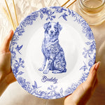 Whispers Of Love In Blue - Dog Personalized Custom Ceramic Plate - Father's Day, Gift For Dog Lovers, Dad, Grandpa