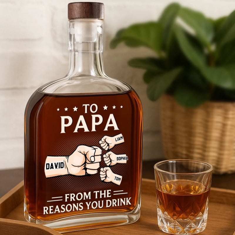 From The Loudest Part Of Your Life - Family Personalized Custom Whiskey Bottle - Father's Day, Gift For Dad, Grandpa