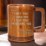 Still Falling For You, Every Single Day - Couple Personalized Custom Wooden Mug - Gift For Husband, Wife, Couple