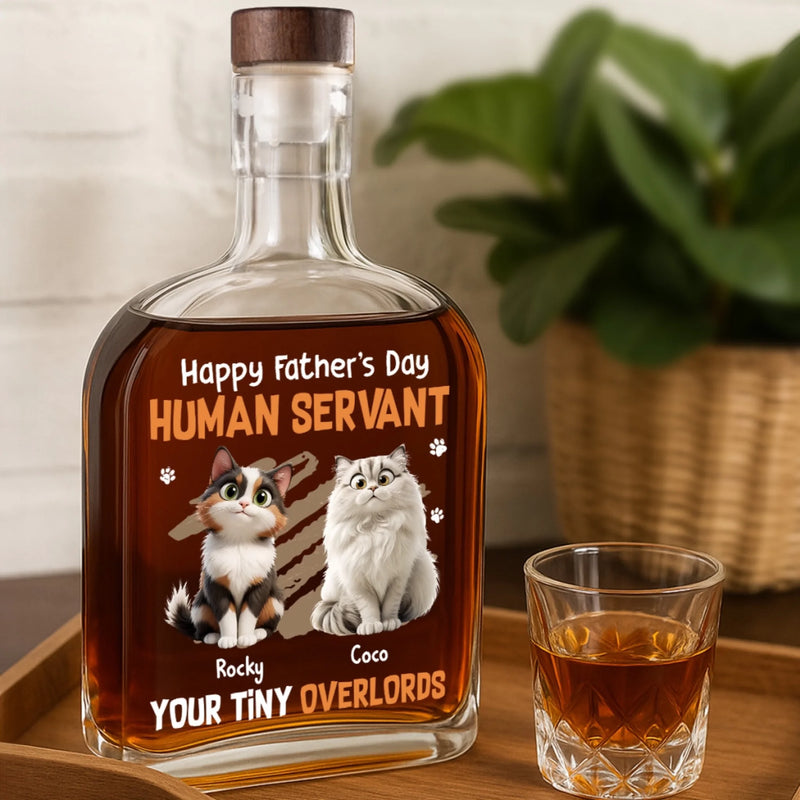 Thanks For The Treats, Now Go Away - Cat Personalized Custom Whiskey Bottle - Father's Day, Gift For Dad, Pet Owners, Pet Lovers