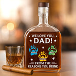 You're Our Favorite Hooman - Dog & Cat Personalized Custom Whiskey Bottle - Father's Day,  Gift For Dad, Dog Lovers, Cat Lovers