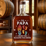 From Your Favorite Little Footsteps - Family Personalized Custom Whiskey Bottle - Father's Day, Gift For Dad, Grandpa