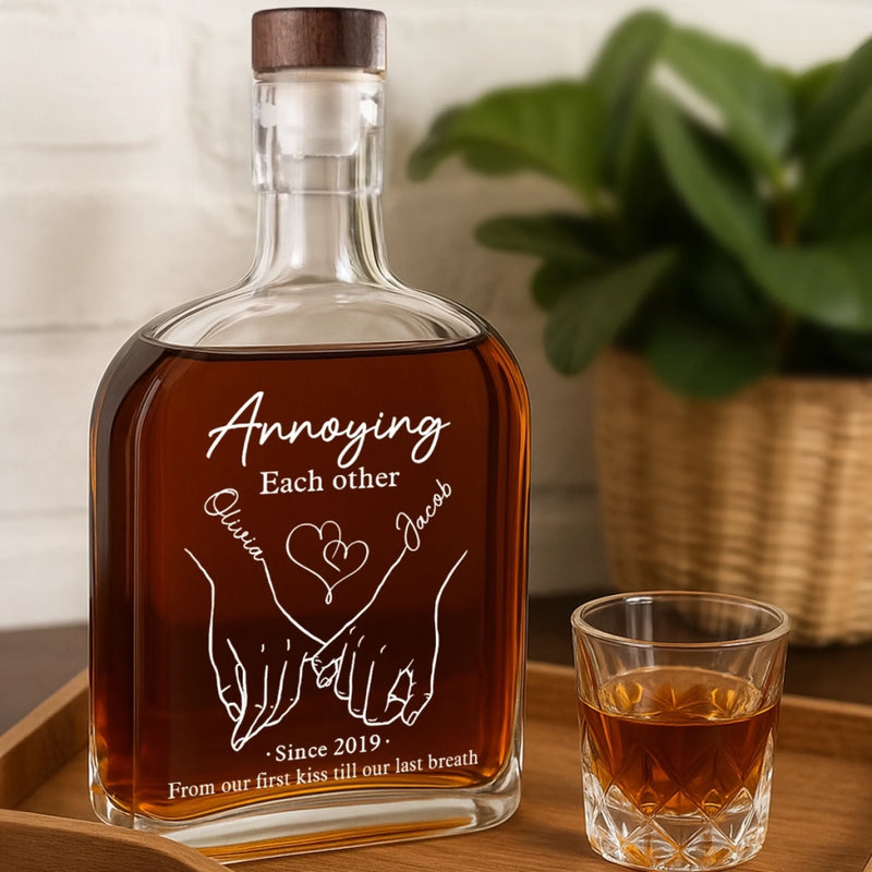 Together Forever - Couple Personalized Custom Whiskey Bottle - Gift For Husband Wife, Anniversary