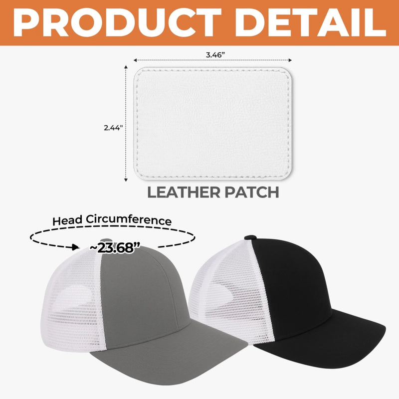 Family First Always - Family Personalized Custom Leather Patch Mesh Cap - Father's Day, Gift For Dad, Grandpa