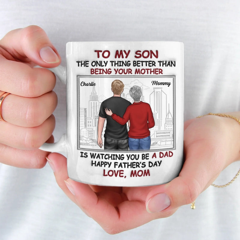 Best Son Best Dad - Family Personalized Custom 3D Inflated Effect Printed Mug - Father's Day, Gift For Son, New Dads