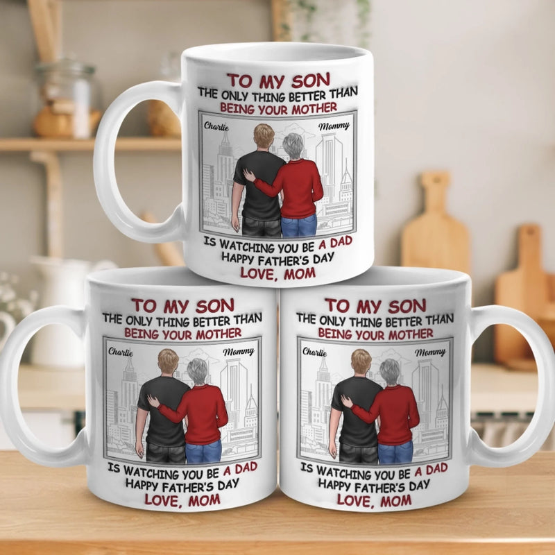 Best Son Best Dad - Family Personalized Custom 3D Inflated Effect Printed Mug - Father's Day, Gift For Son, New Dads