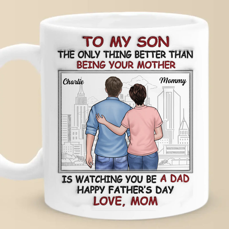 Best Son Best Dad - Family Personalized Custom 3D Inflated Effect Printed Mug - Father's Day, Gift For Son, New Dads