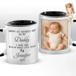 Custom Photo Hold Me Close, Even When Apart - Family Personalized Custom Accent Mug - Father's Day, Gift For New Dads, Dad