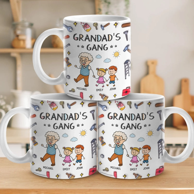 My Favorite Gang Calls Me Grandpa - Family Personalized Custom 3D Inflated Effect Printed Mug - Father's Day, Gift For Dad, Grandpa