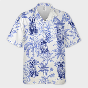Ambiance tropicale pour chiot - T-shirt hawaïen unisexe personnalisé pour chien - Cadeau idéal pour les vacances d'été, les amoureux des animaux et les voyageurs