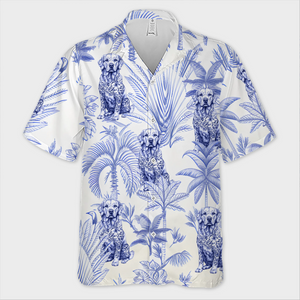 Ambiance tropicale pour chiot - T-shirt hawaïen unisexe personnalisé pour chien - Cadeau idéal pour les vacances d'été, les amoureux des animaux et les voyageurs