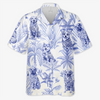 Ambiance tropicale pour chiot - T-shirt hawaïen unisexe personnalisé pour chien - Cadeau idéal pour les vacances d'été, les amoureux des animaux et les voyageurs