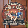 Cold Drinks, Hot Grill - Couple Personalized Custom Home Decor Wood Sign - Gift For Husband Wife, Anniversary