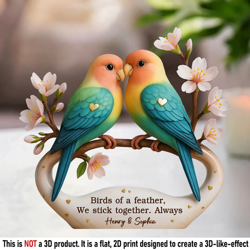 Lovebirds For Life - Couple Personalized Custom Acrylic Plaque Custom Shape - Gift For Couple