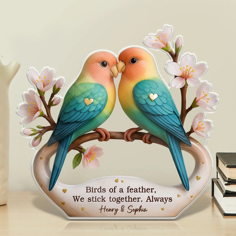 Lovebirds For Life - Couple Personalized Custom Acrylic Plaque Custom Shape - Gift For Couple