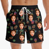 Short de plage hawaïen personnalisé avec photo tropicale pour homme - Cadeau idéal pour les vacances d'été, les familles, les propriétaires d'animaux et les amoureux des animaux.