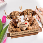 Together Is Our Favorite Place To Be - Couple Personalized Custom Shaped 2-Layered Wooden Plaque With Flat Stand - House Warming Gift For Couple, Husband, Wife