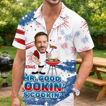 Custom Photo Mr. Good Lookin' Is Cookin' - Family Personalized Custom Unisex Tropical Hawaiian Aloha Shirt - Summer Vacation Gift, Gift For Dad, Grandpa, Husband