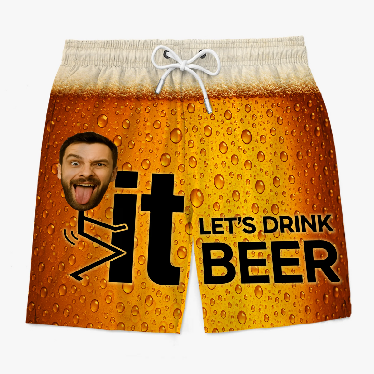 Custom Photo Liquid Therapy In Progress - Family Personalized Custom Tropical Hawaiian Aloha Men Beach Shorts - Summer Vacation Gift For Yourself, Family Members, Best Friends