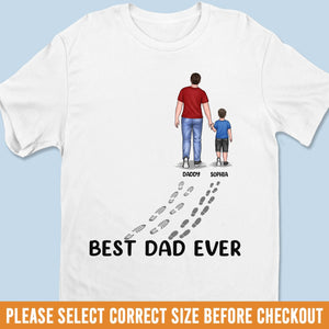 Tu ne marches jamais seul - T-shirt unisexe personnalisé pour la famille, T-shirt premium, sweat à capuche - Cadeau de fête des pères, d'anniversaire pour papa