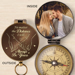 Custom Photo Your Smile Is My Favorite Destination - Couple Personalized Custom Compass - Gift For Husband, Wife, Couple