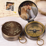 Custom Photo Your Smile Is My Favorite Destination - Couple Personalized Custom Compass - Gift For Husband, Wife, Couple