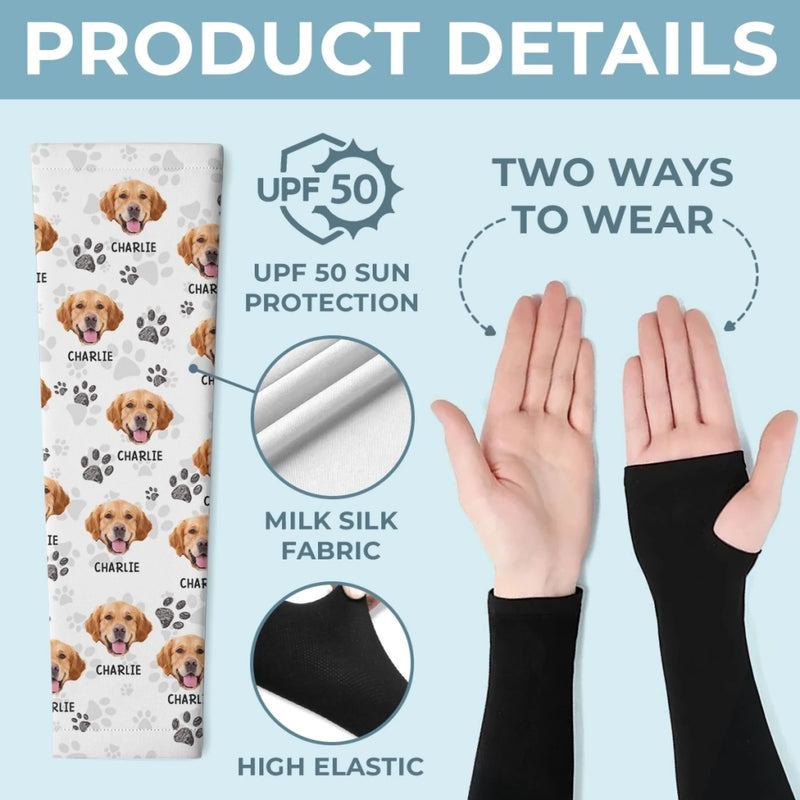 Custom Photo Powered By Paws And Unconditional Love - Dog & Cat Personalized Custom Tattoo Arm Sleeve - Summer Vacation Gift For Dog Lovers, Pet Owners