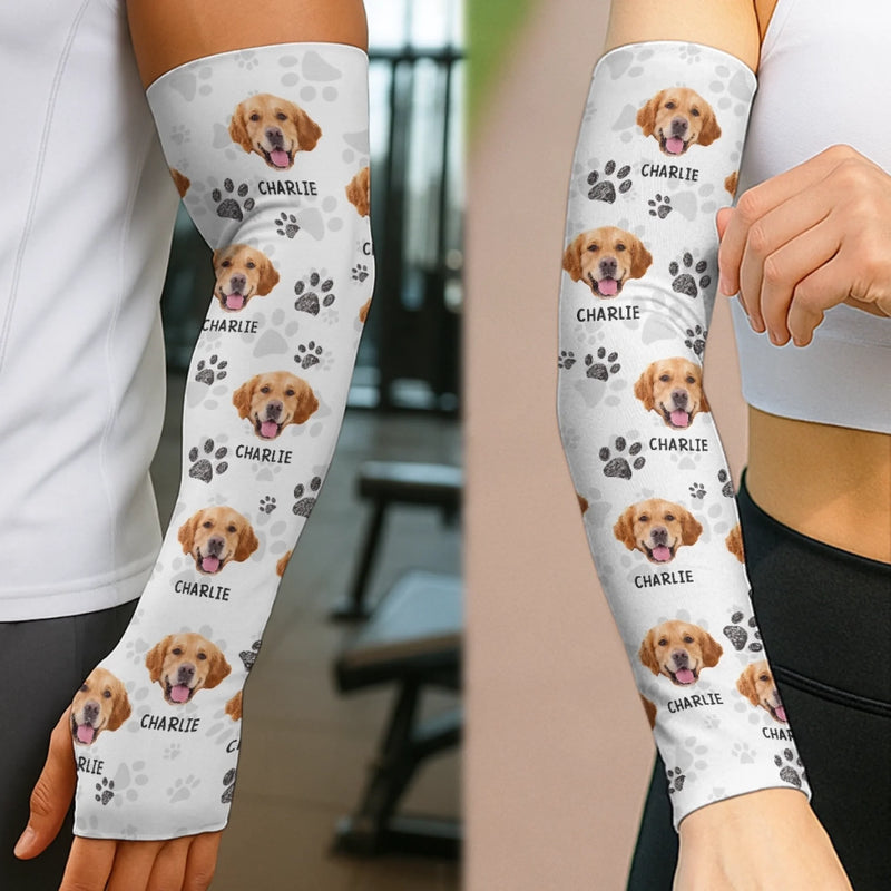 Custom Photo Powered By Paws And Unconditional Love - Dog & Cat Personalized Custom Tattoo Arm Sleeve - Summer Vacation Gift For Pet Owners, Pet Lovers