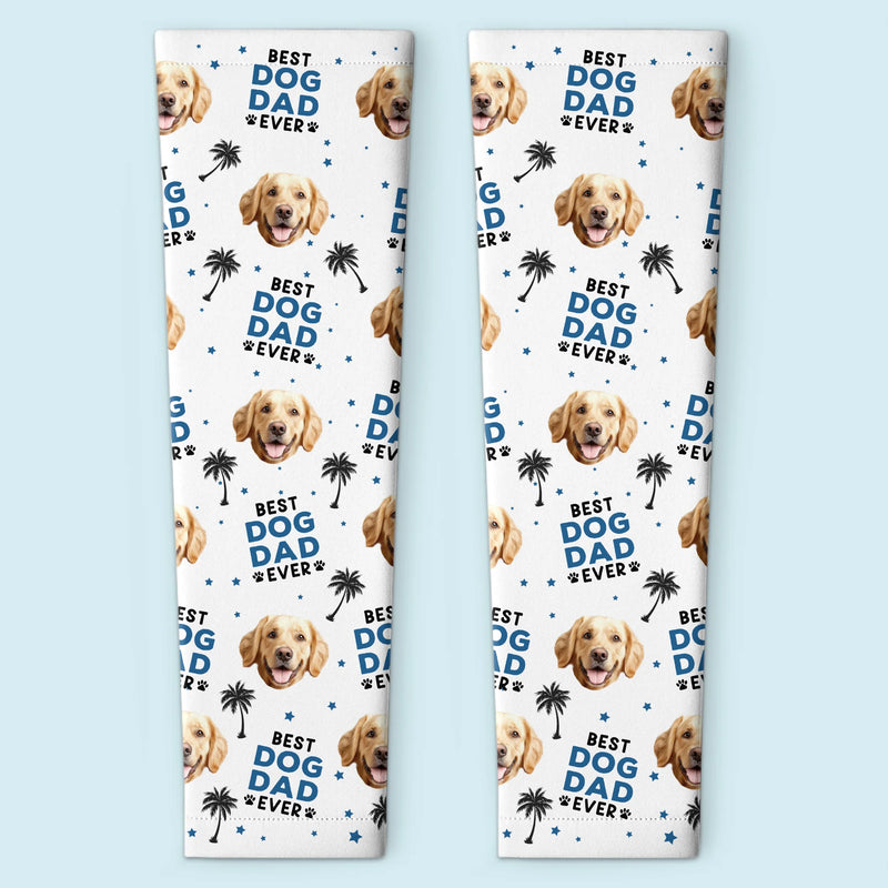 Custom Photo Best Dog Dad Ever - Dog & Cat Personalized Custom Tattoo Arm Sleeve - Summer Vacation Gift For Dad, Dog Lovers