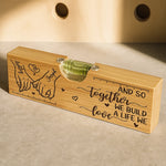 Love Built This Life - Couple Personalized Custom Engraved Wooden Bottle Opener With Built-in Spirit Level - Gift For Couple