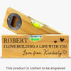 Our Love Is Always Level - Couple Personalized Custom Engraved Wooden Bottle Opener With Built-in Spirit Level - Gift For Husband Wife, Anniversary