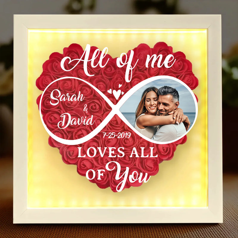 Custom Photo Holding Hands Through Every Season - Couple Personalized Custom Flower Shadow Box With LED - Gift For Husband, Wife, Couple