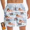 Short de plage hawaïen personnalisé avec photo tropicale Aloha pour homme - Cadeaux de vacances et de voyage pour mari et femme, lui et elle - J'aime mon destin