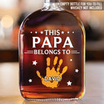 This Papa Is Powered By Love - Family Personalized Custom Whiskey Bottle - Father's Day, Gift For Dad, Grandpa