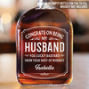 Cheers To My Amazing Husband - Couple Personalized Custom Whiskey Bottle - Gift For Husband Wife, Anniversary