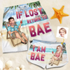 Vacances photo personnalisées avec Bae - Short de plage hawaïen personnalisé amusant pour couple - Cadeau de vacances d'été, cadeau de fête d'anniversaire pour mari et femme
