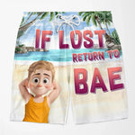 Lost And Found With Bae - Funny Personalized Custom Tropical Hawaiian Aloha Couple Beach Shorts - Summer Vacation Gift, Birthday Party Gift For Couple